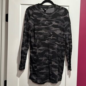 Athleta black camo print sweatshirt dress. Size petite XS.